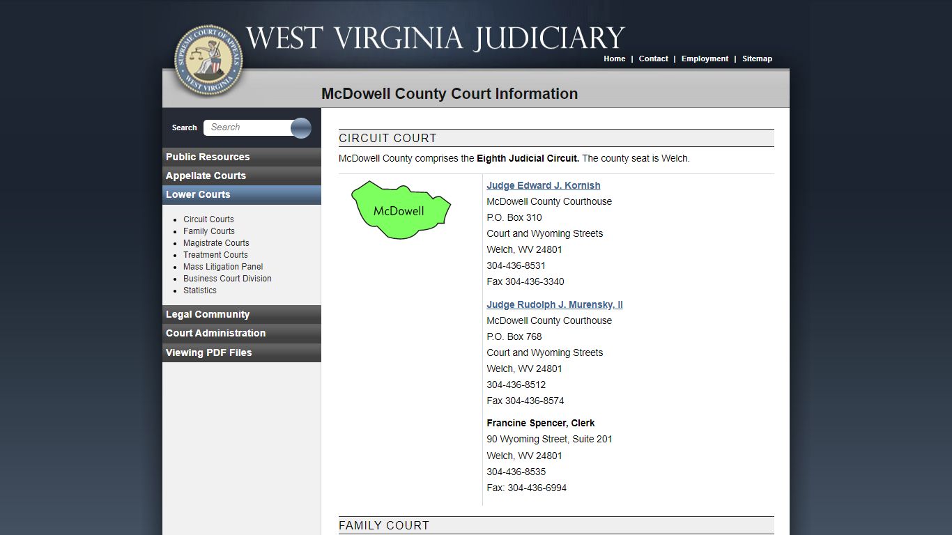 McDowell County Court Information - West Virignia Judiciary