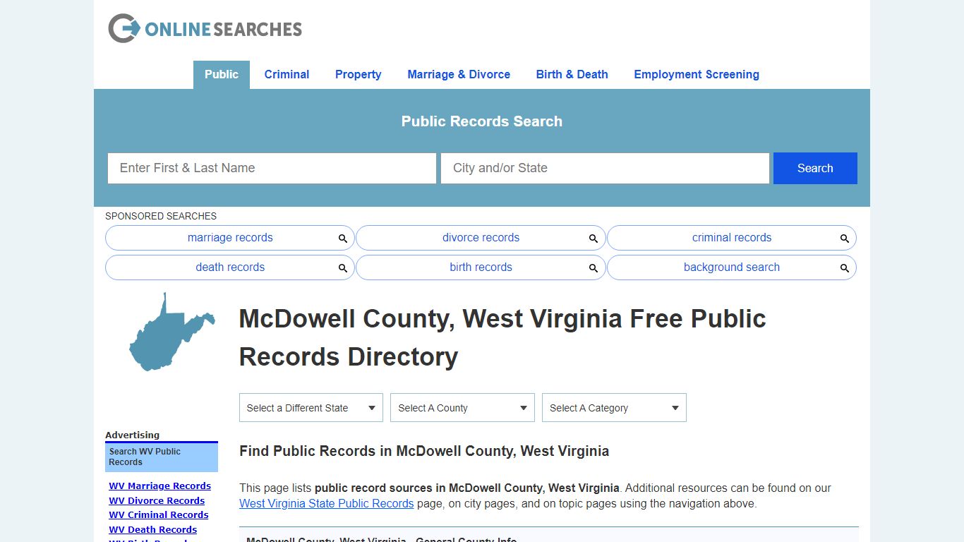 McDowell County, West Virginia Public Records Directory