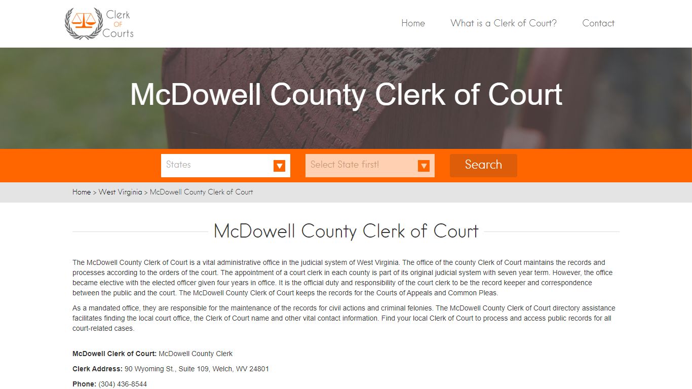 Find Your McDowell County Clerk of Courts in WV - clerk-of ...