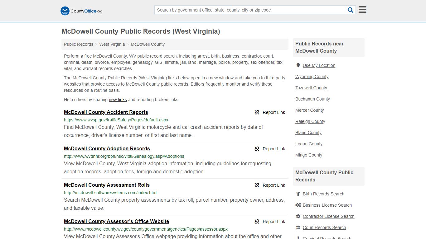 Public Records - McDowell County, WV (Business, Criminal ...