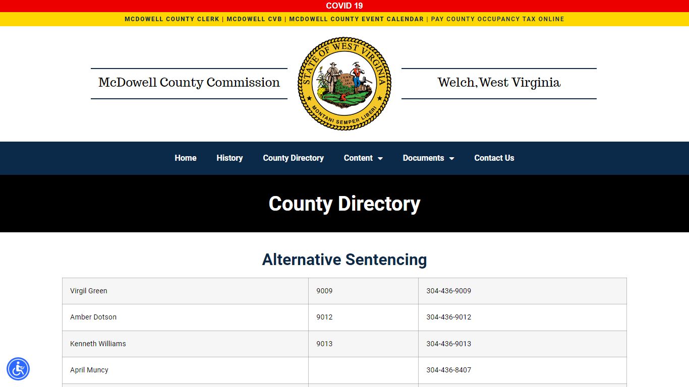 County Directory - McDowell County Commission